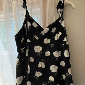 Navy blue floral tank top